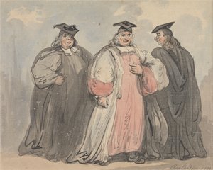 Tre gejstlige lærde af Thomas Rowlandson